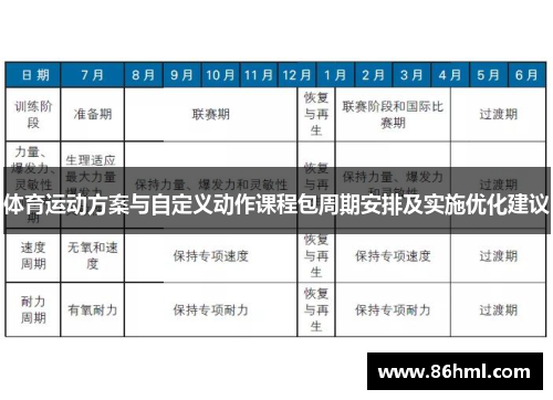 体育运动方案与自定义动作课程包周期安排及实施优化建议