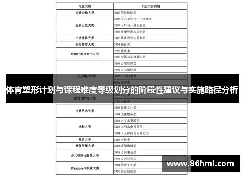体育塑形计划与课程难度等级划分的阶段性建议与实施路径分析