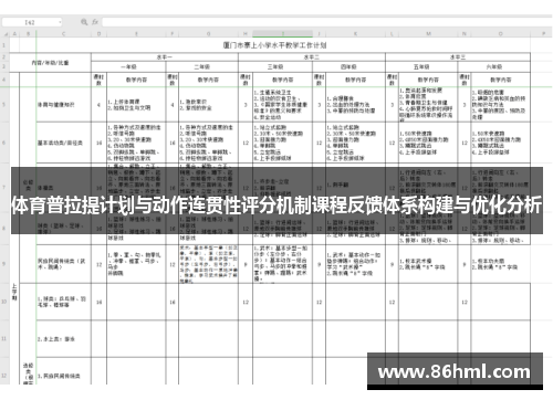 体育普拉提计划与动作连贯性评分机制课程反馈体系构建与优化分析